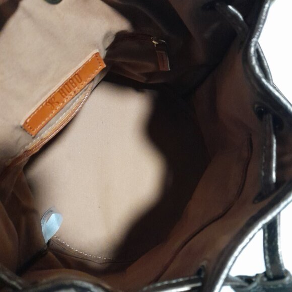 Hobo International Leather Metallic Bronze Shimmer Bucket Shoulder Bag - Picture 4 of 11